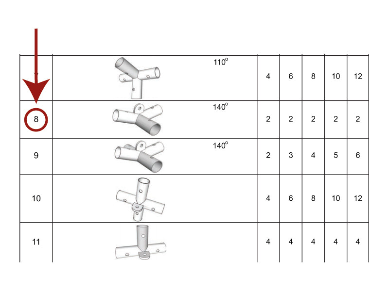 3-ways connector, Ø42 mm, 140°