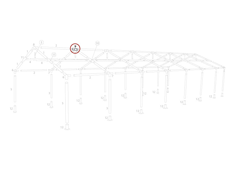 4-ways connector, Ø42 mm, 140°
