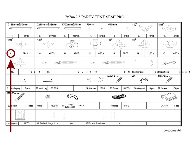 4-ways connector, Ø42 Ø54 mm, 140°