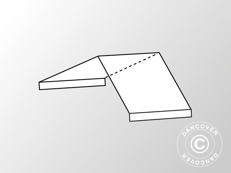2 m roof cover middle section for Exclusive CombiTents®, 6x2 m, PVC, White/Grey
