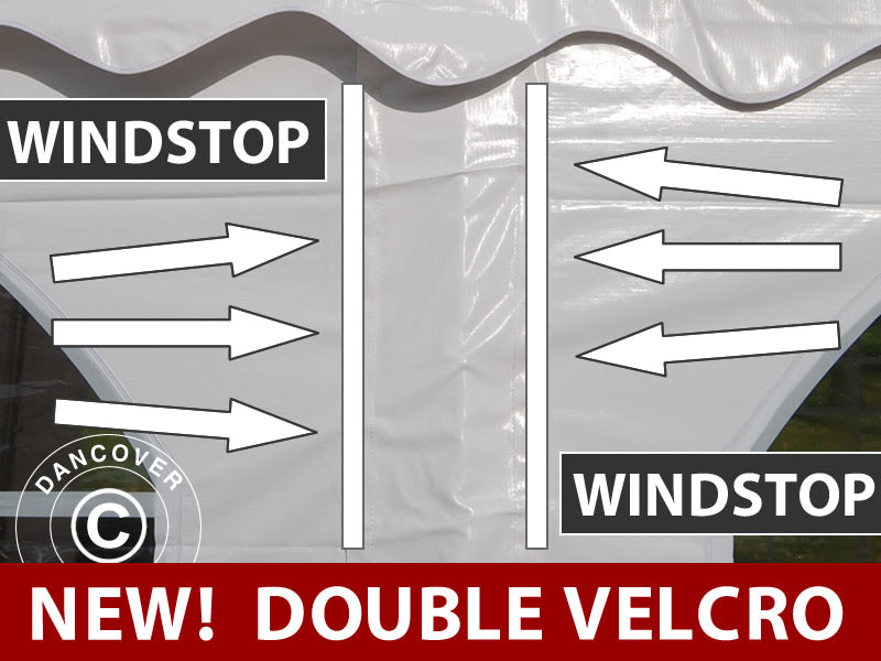 Sidewall with panorama window for marquee Exclusive, White