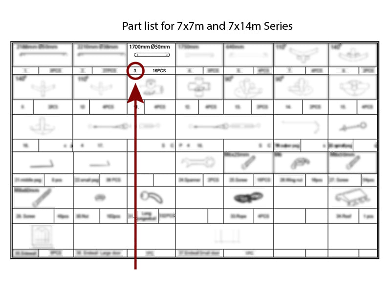 Tube for roof, Ø50 mm, 1700 mm