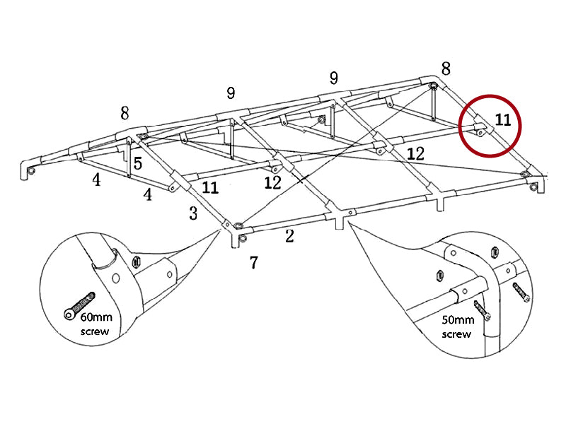3-ways connector, Ø42+Ø54 mm