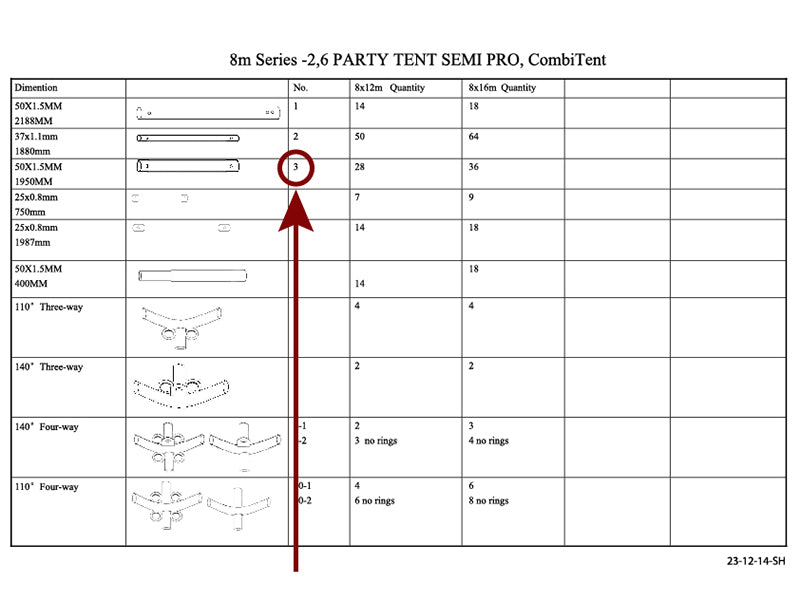 Tube for roof, Ø50 mm, 1950 mm