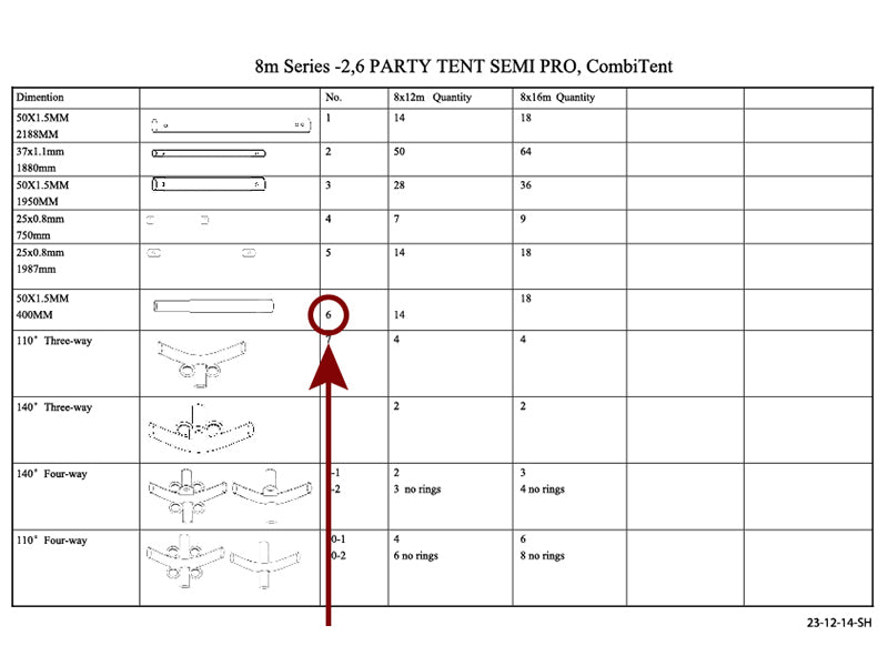 Standing leg, Ø50 mm, 400 mm