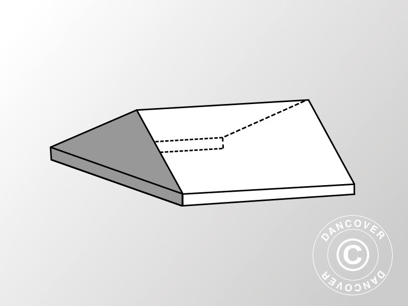 4m roof cover end section for SEMI PRO CombiTents®, 8x4m, PVC, White