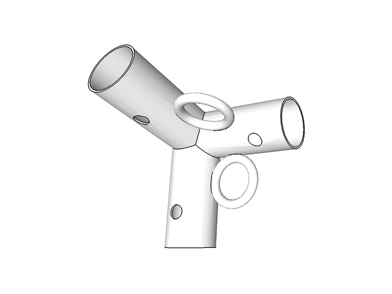 3-ways connector w/ 3 rings, Ø42-54 mm