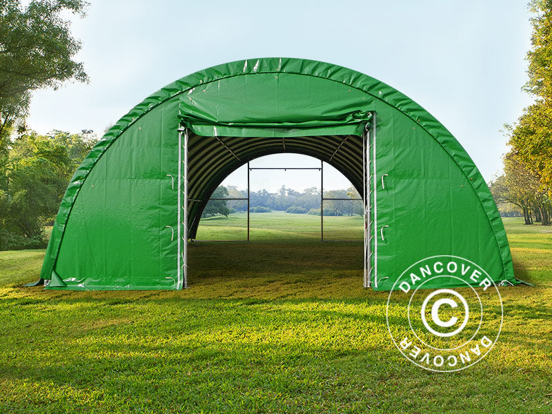 Arched Storage tent 9.15x12x4.5 m, PVC, Green