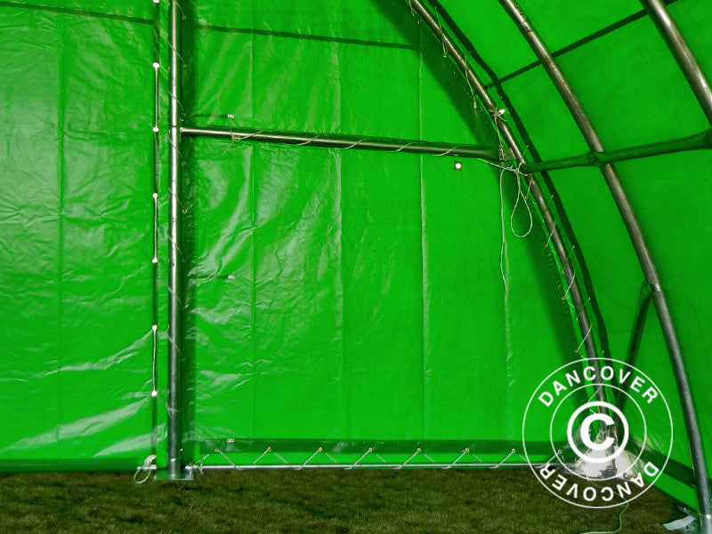 Arched Storage tent 9.15x12x4.5 m, PVC Green