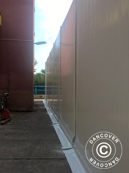 Industrial Storage Shelter Alu 15x30x6.53 m w/sliding gate, PVC, White