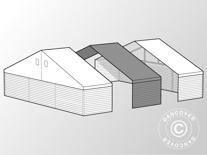 Extension f/Industrial Storage Shelter Alu, PVC/Metal 10x10x4.52, 5 m, White