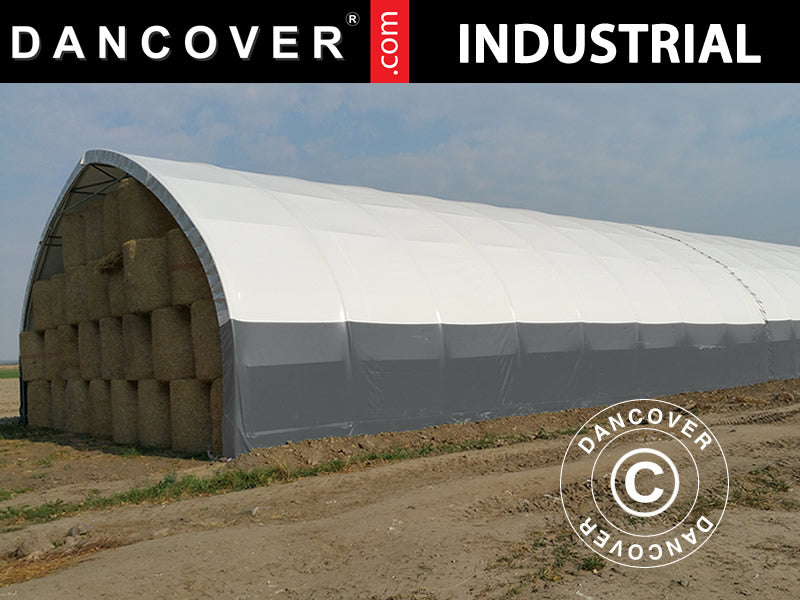 Storage shelter, arched tent 8x15x4.33, PVC, White/Grey