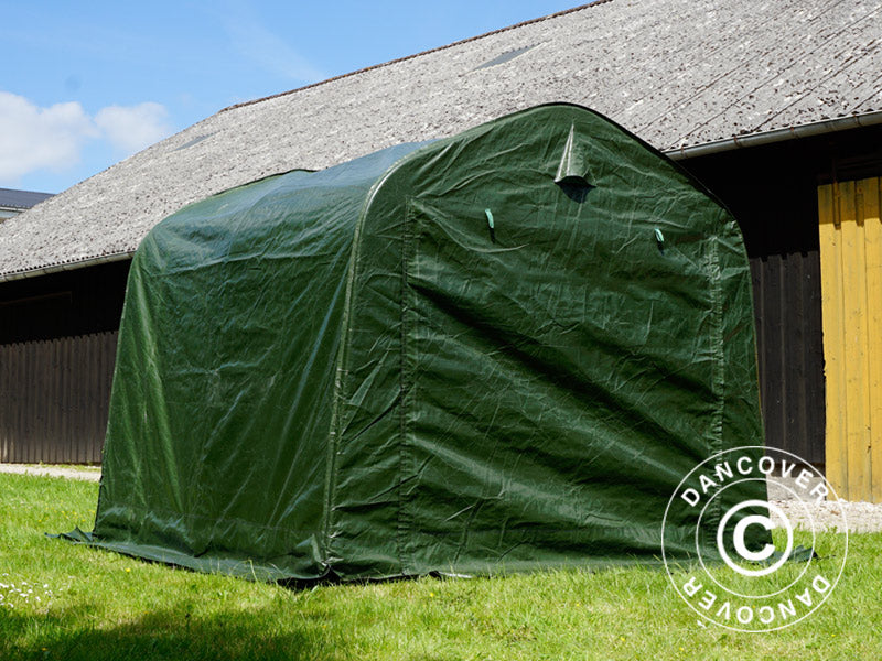 Storage tent PRO 2.4x2.4x2 m PE, with ground cover, Green/Grey