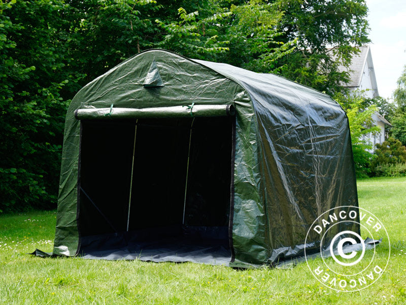 Storage tent PRO 2.4x2.4x2 m PE, with ground cover, Green/Grey
