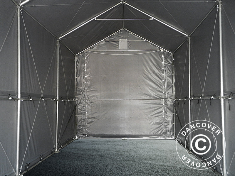 Storage shelter PRO XL 4x12x3.5x4.59 m, PVC, Grey