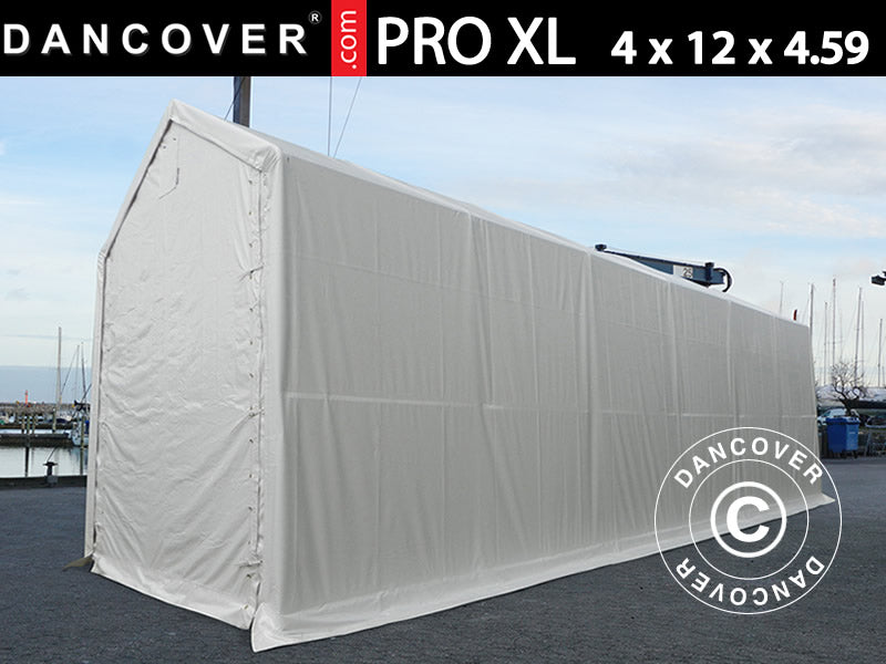 Storage shelter PRO XL 4x12x3.5x4.59 m, PVC, White