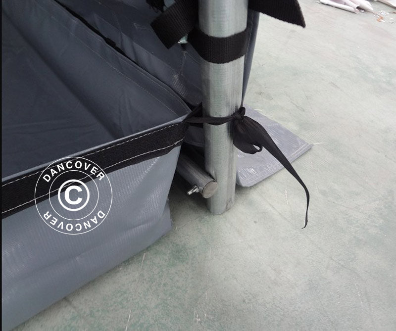 Portable garage PRO 3.6x7.2x2.68 m PE with ground cover, Grey