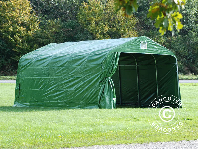 Livestock shelter 3.6x6x2.68 m, PVC, Green