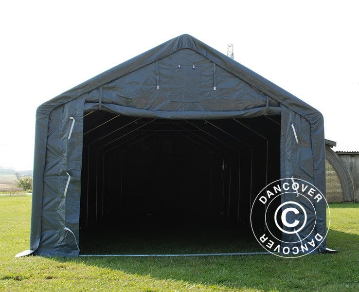 Storage shelter PRO 4x12x2x3.1 m, PVC, Grey