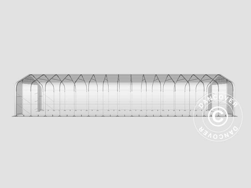Storage shelter PRO 6x18x3.7 m PVC w/skylight, Grey