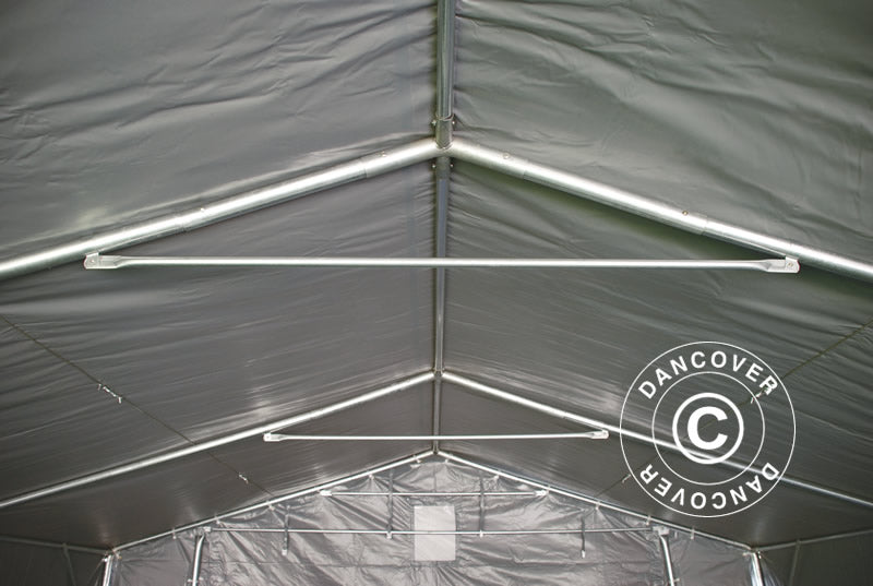 Storage shelter PRO 5x6x2x3.39 m, PVC, Grey