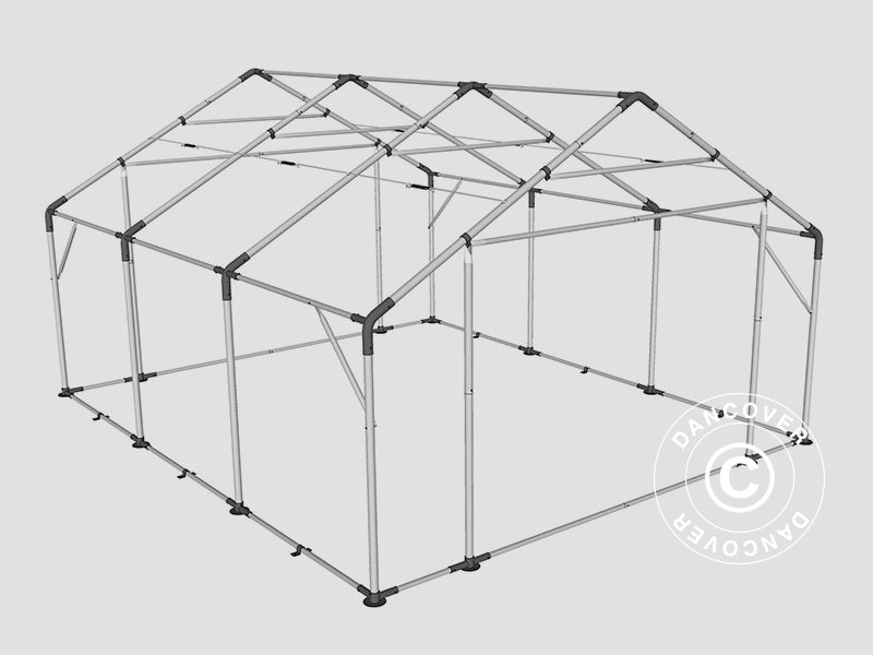 Storage shelter PRO 5x6x2x3.39 m, PVC, Grey