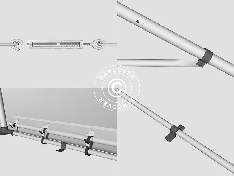 Storage shelter PRO 5x8x2.5x3.89 m, PVC, Green