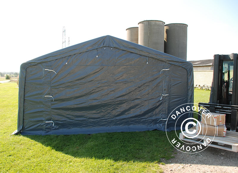 Storage shelter PRO 5x10x2x3.39 m, PVC, Grey