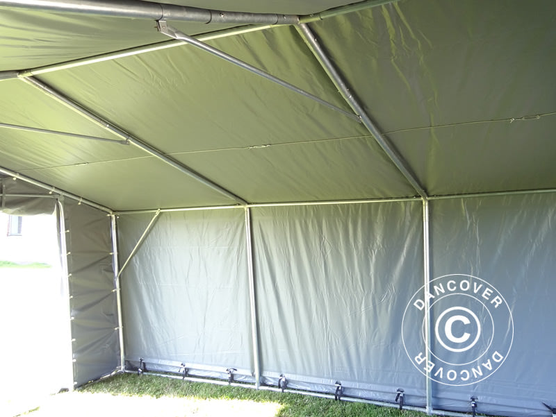 Storage shelter PRO 5x10x2x3.39 m, PVC, Grey