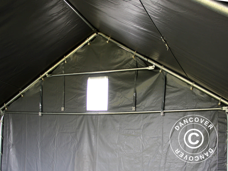 Storage shelter PRO 5x4x2x3.39 m, PVC, Grey