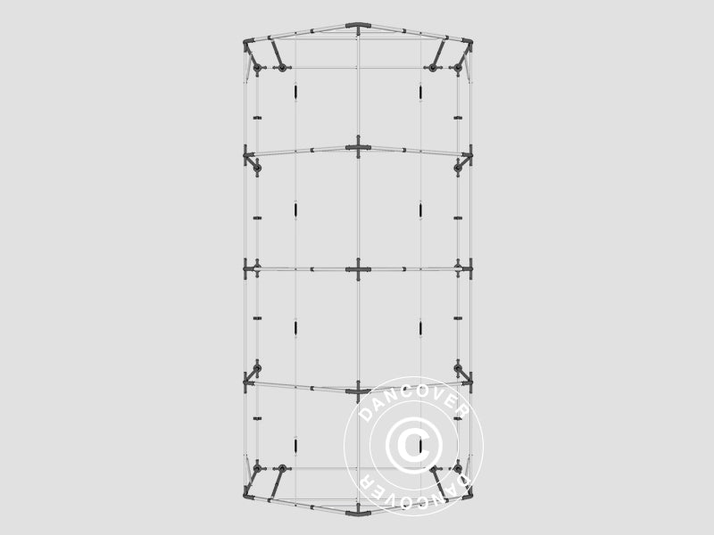Storage shelter PRO 3x8x2x2.82 m, PVC, Grey