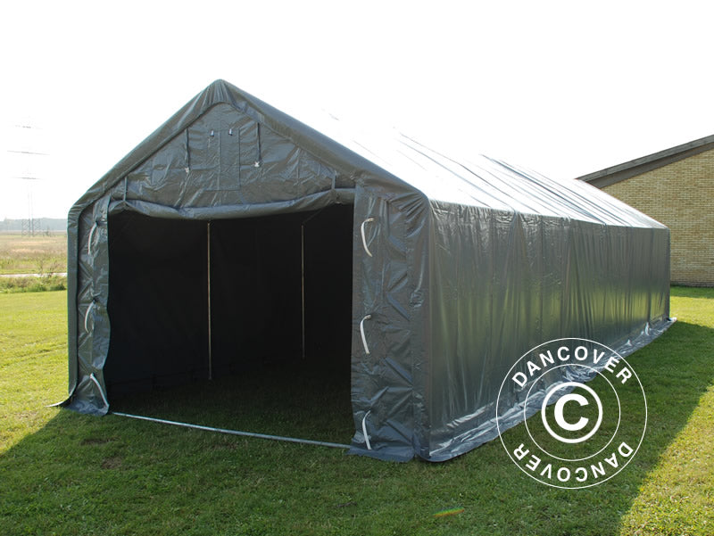 Storage shelter PRO 5x12x2x3.39 m, PVC, Grey