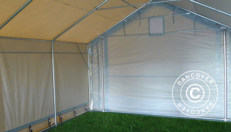 Storage shelter PRO 5x12x2x3.39 m, PVC, Grey