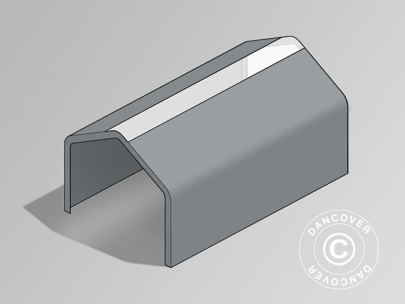 Roof Cover for Storage Shelter PRO 8x12 m PVC w/skylight, Grey