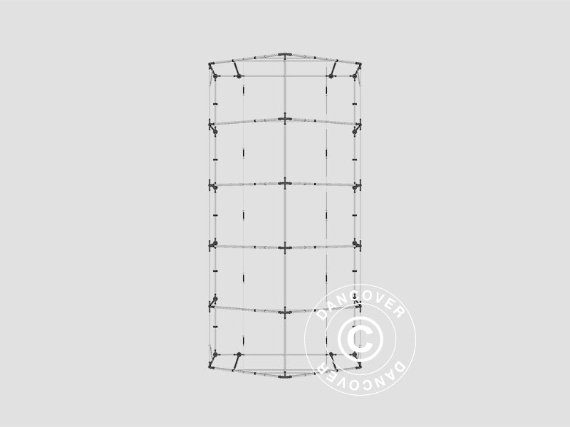 Storage shelter PRO 5x10x2x3.39 m, PE, Grey