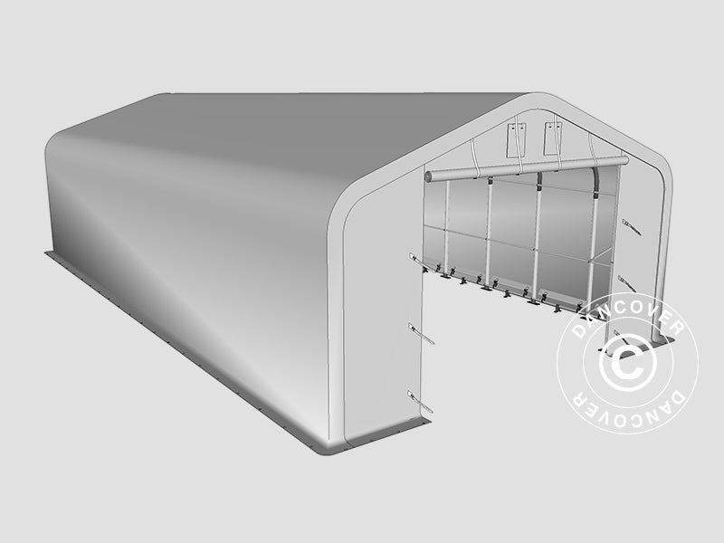Storage shelter PRO 6x12x3.7 m PVC w/skylight, Green