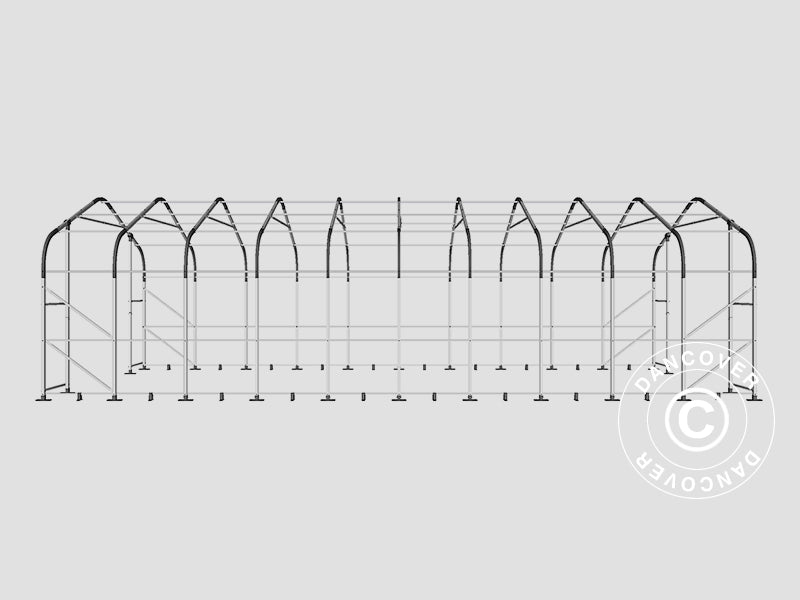 Storage shelter PRO 6x12x3.7 m PVC w/skylight, Grey