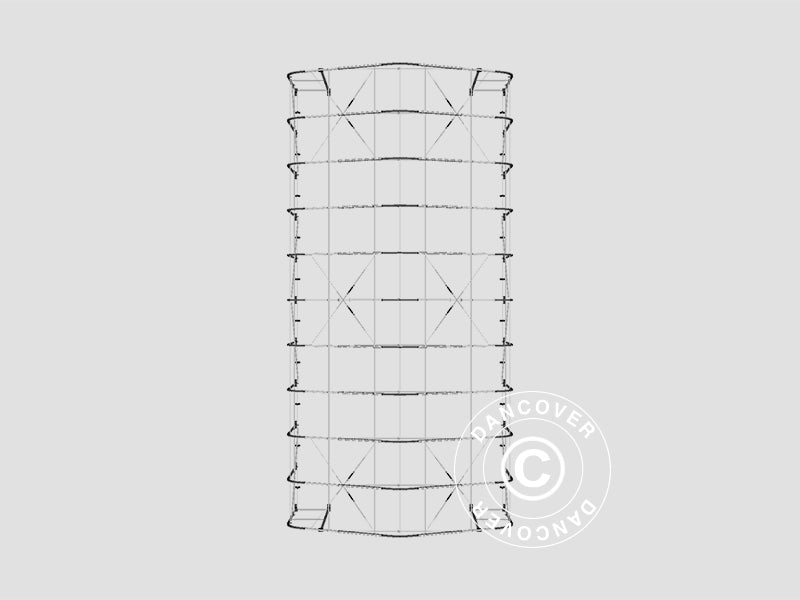 Storage shelter PRO 7x14x3.8 m PVC w/skylight, Grey