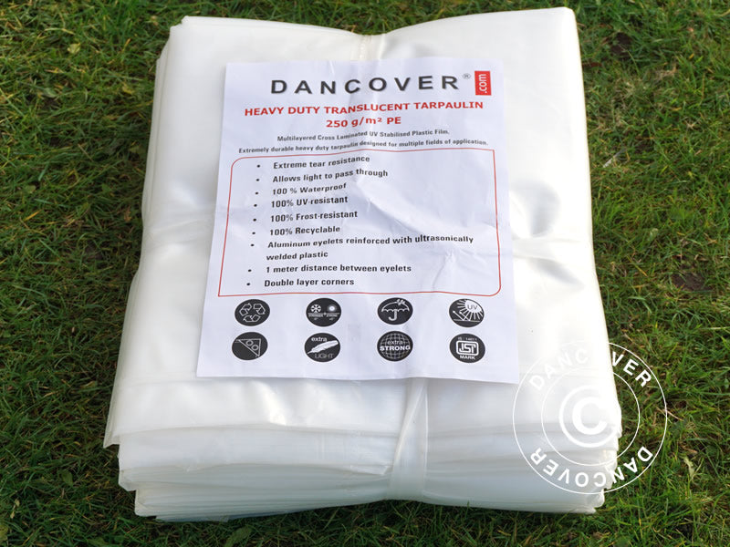 Tarpaulin 5x8 m, PE 250 g/m², Translucent