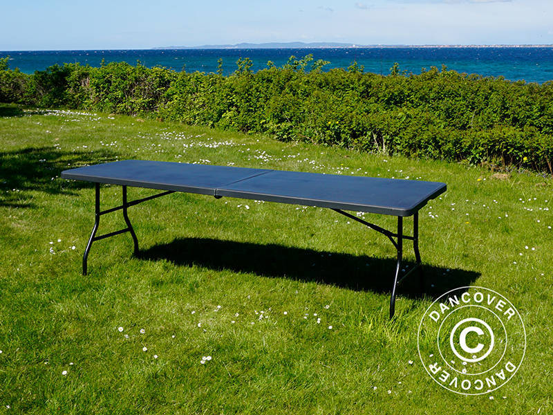 Folding Table 240x76x74 cm, Black (10 pcs.)