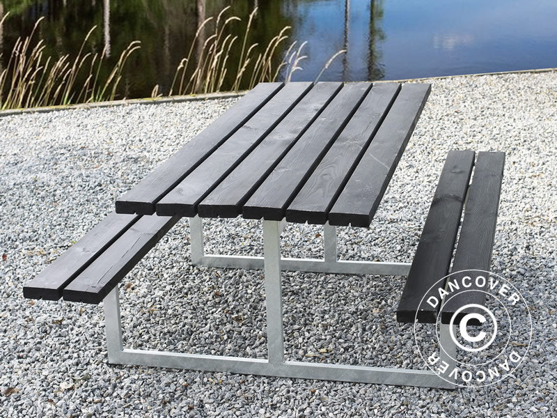 Picnic table, 1.4x1.75x0.72 m, Black