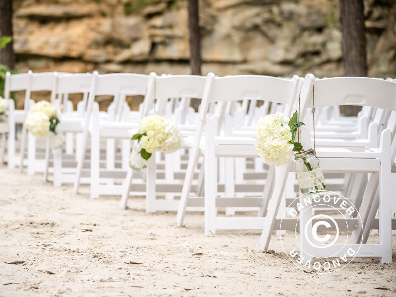 Padded Folding Chairs 44x46x77 cm, White, 4 pcs.