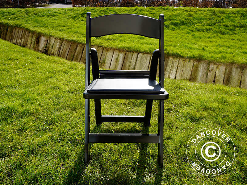 Padded Folding Chairs Black 44x46x77 cm, 8 pcs.