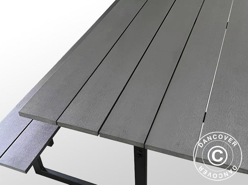 Picnic table, nonwood, 1.75x1.5 m, Black/Anthracite