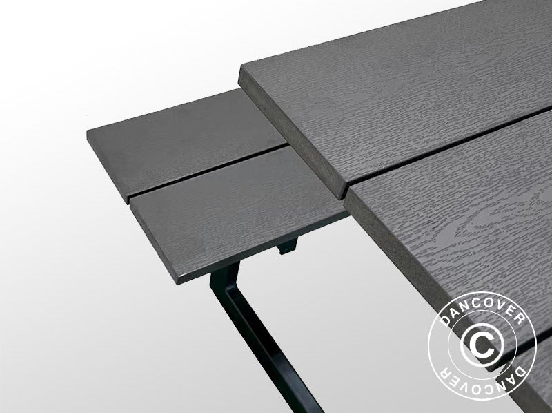 Picnic table, nonwood, 1.75x1.5 m, Black/Anthracite