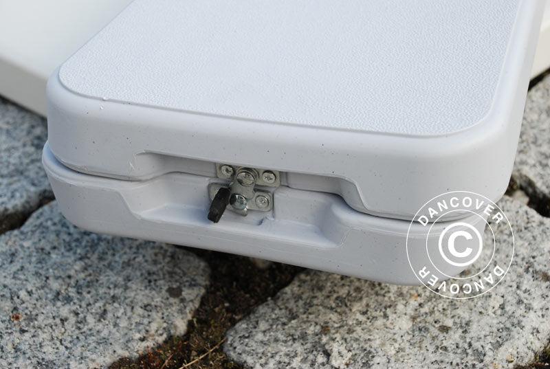 Party package, 1 folding table (180 cm) + 2 folding benches (183 cm), Light grey