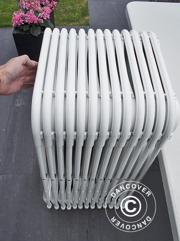 Party package, 1 folding table (240 cm) + 8 chairs, Light grey/White