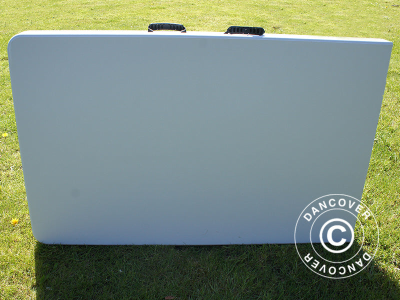 Party package, 1 folding table (240 cm) + 8 chairs, Light grey/White