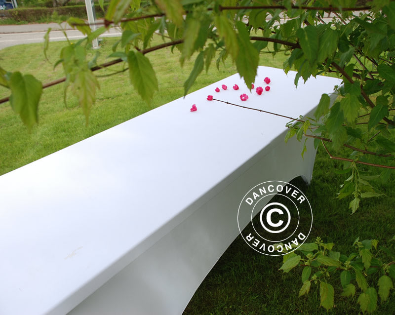 Stretch table cover 244x75x74 cm, White