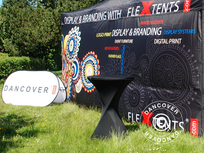 Stretch table cover Ø80x110 cm, Black